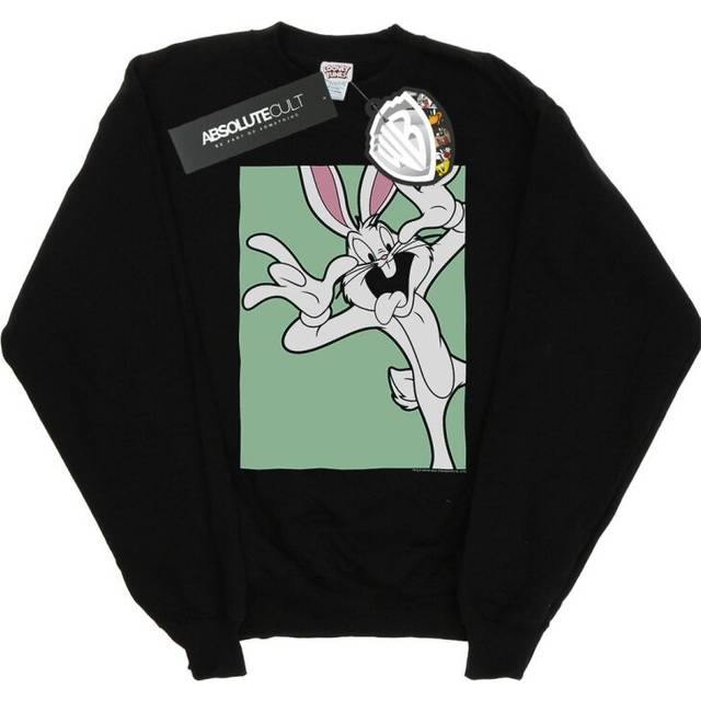 Looney Tunes Mens Bugs Bunny Funny Face Sweatshirt XXL black