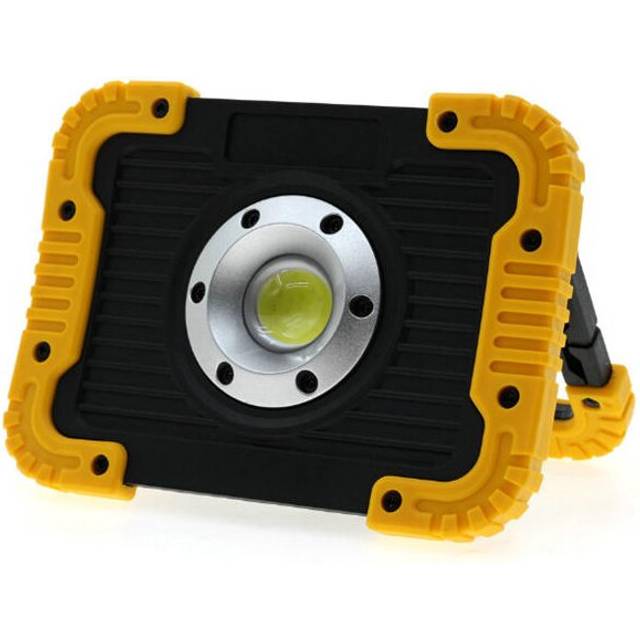 (Yellow) 10W Portable USB Rechargeable LED COB Camping Light Outdoor Flood Light for Hiking Fishing