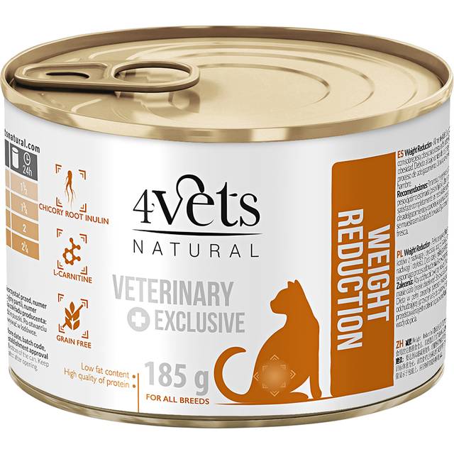 4Vets Natural Feline Weight Reduction - 6 x 185 g