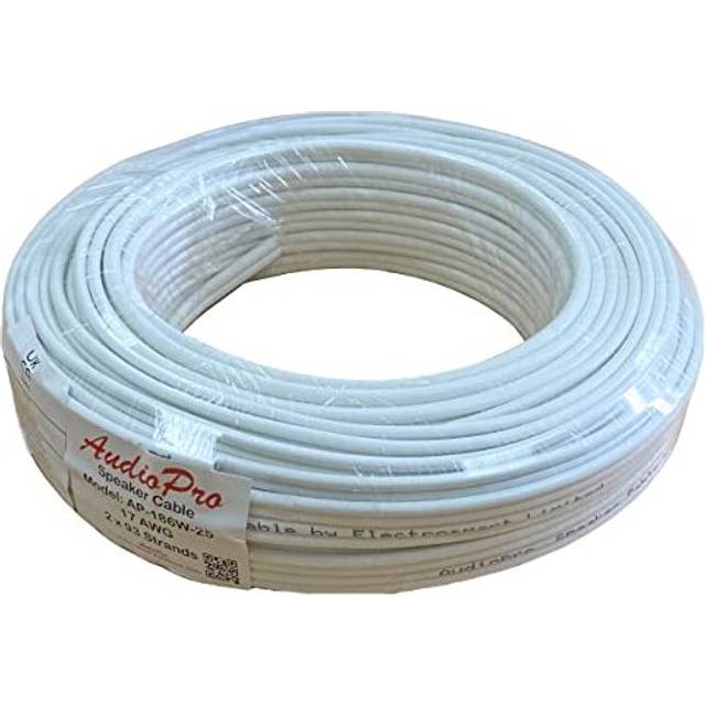 Loud Speaker Cable â 2 x 17AWG / 2x 93 Multi-Strand âfor Home Audio Hi-Fi Surround Sound etc â Available in White or Transparent â 25m or 50m