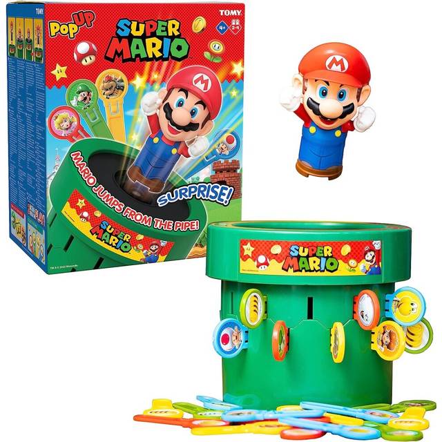 Tomy Pop Up Super Mario Family & Preschool Kids Board Game, 2 - 4 Players, Suitable For Boys & Girls Aged 4+