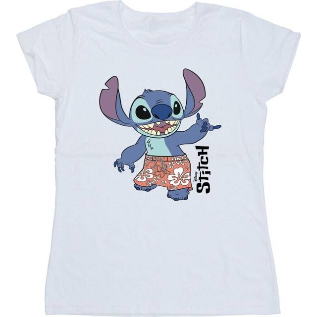 (XL, White) Disney Womens/Ladies Lilo & Stitch Bermuda Shorts Cotton T-Shirt