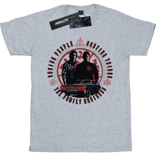 (S, Sports Grey) Supernatural Womens/Ladies Family Business Cotton Boyfriend T-Shirt