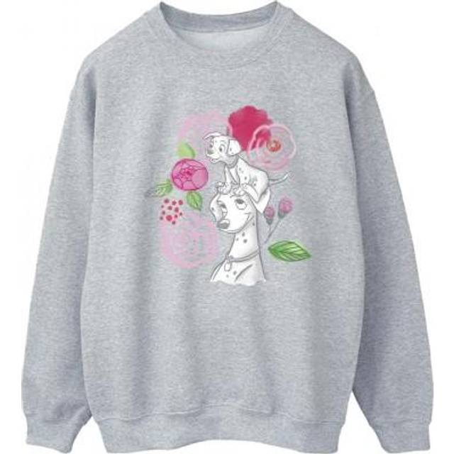 (XXL, White) Disney Womens/Ladies 101 Dalmatians Flowers Sweatshirt