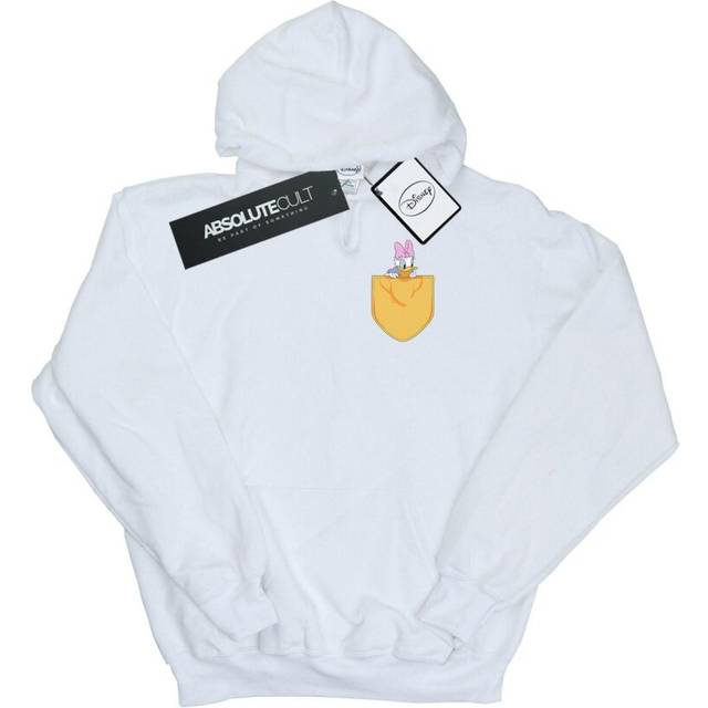 Disney Womens/Ladies Daisy Duck Faux Pocket Hoodie XL white