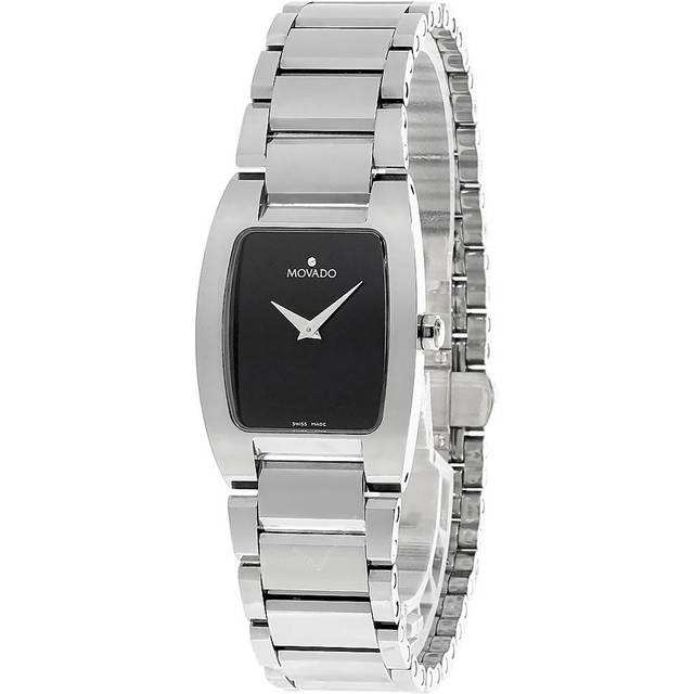 MOVADO Fiero 24MM Tungsten Carbide Black Dial Women's Watch 0605622 - 24 mm