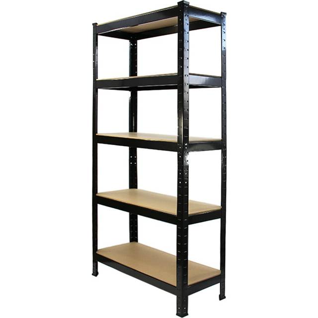 T-Rax 150cm 5 Shelf Shelving Unit - Black (150cm H X 75cm W X 30cm D)