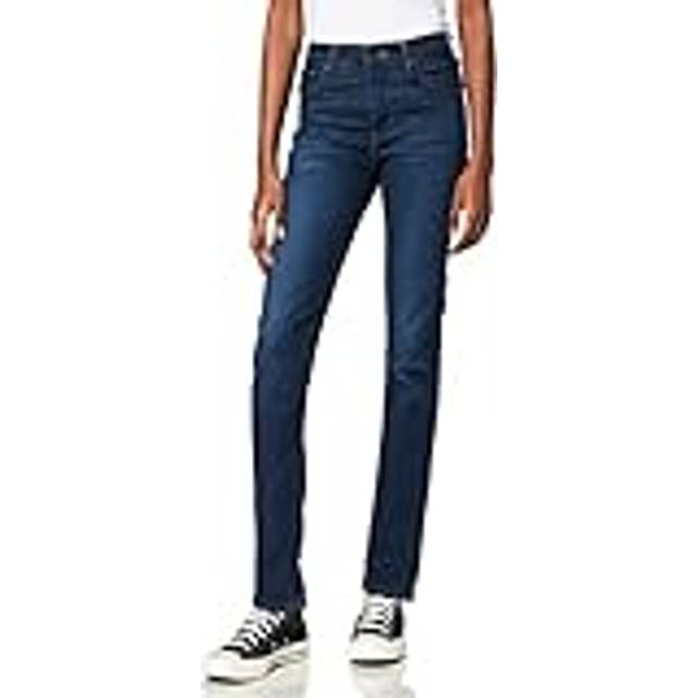 Levi's dam Jeans 724 High Rise Straight, Mörk Indigo - Worn In, 23W / 30L