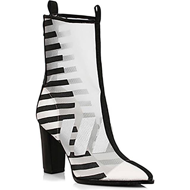 Harley Mesh Women's Ankle Boots | Adult Costume Shoes - Black&#47;White (6)