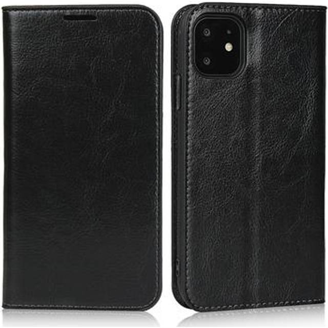 iPhone 11 Läder Plånboksfodral med Stativ - Svart