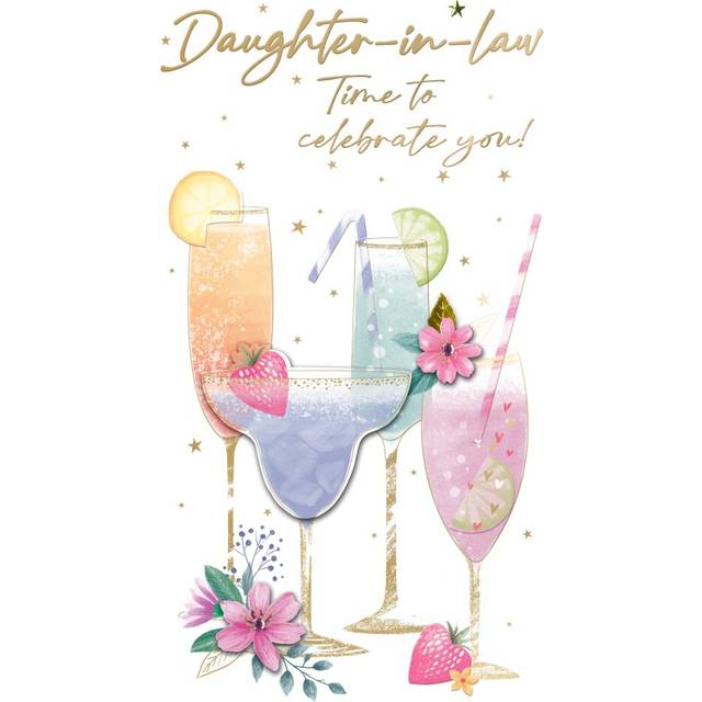 Daughter-In-Law Birthday Card Embellished Cocktails Champagne Greeting Card