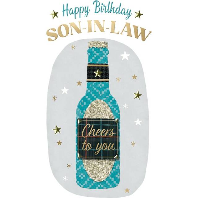 Son-In-Law Happy Birthday Card Embellished Cheers Champagne Greeting Card
