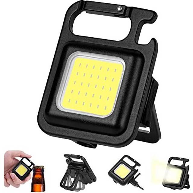 LED Camping Lantern, Rechargeable 800 Lumens Small COB Keychain Mini Torch, Portable Mini Pocket Light, Muti-Functional Work Light Inspection Light