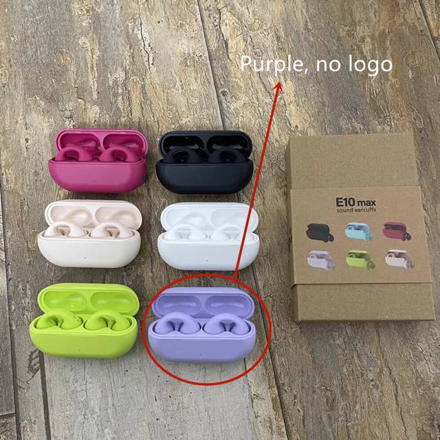 (a-Purple-neutral) E10Max Sound Earcuffs Not In-Ear Wireless Bluetooth Earphones Auriculares Headset TWS Sport Earbuds