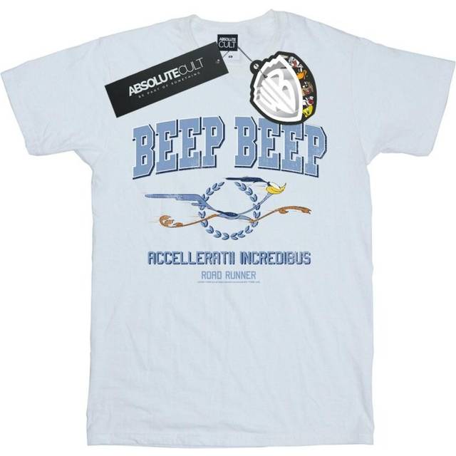 Road Runner Beep Beep Cotton Boyfriend T-Shirt - White