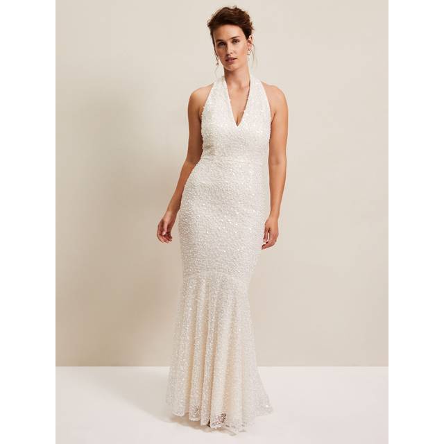 Phase Eight Guinevere Sequin Wedding Dress, Ivory