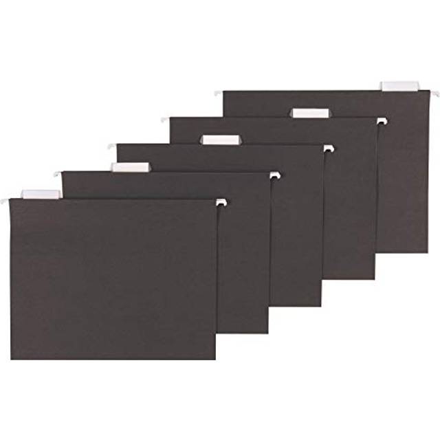Amazon Basics Hanging File Folders  Letter Size  Black  25-Pack