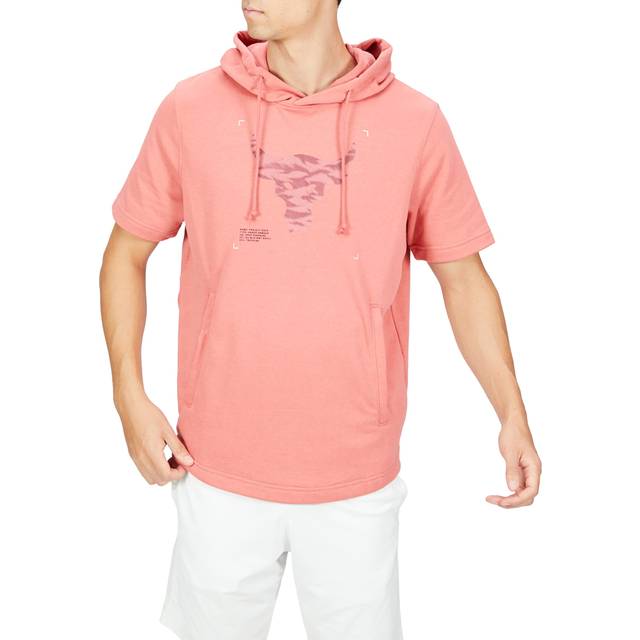 Under Armour Men's Project Rock Terry Short Sleeve Hoodie 1370465 (Small  Deco Rose/Summit White - 600)