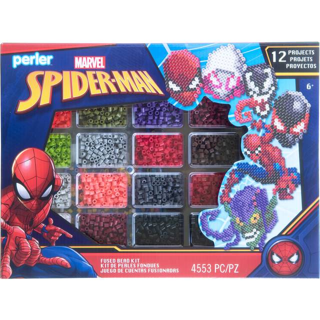 Perler Marvel's Spider-Man Deluxe Box Fused Bead Kit  12 Unique Patter