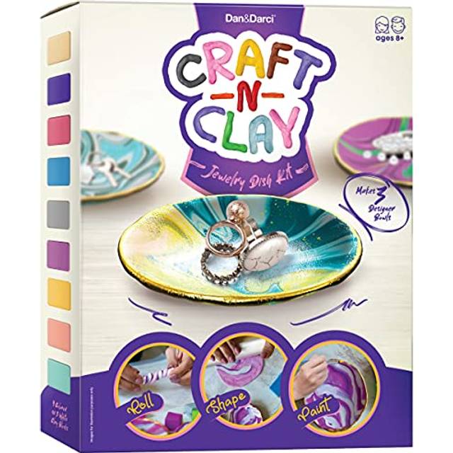 Craft 'n Clay - Jewelry Dish Making Kit for Kids and Tween Girls Ages