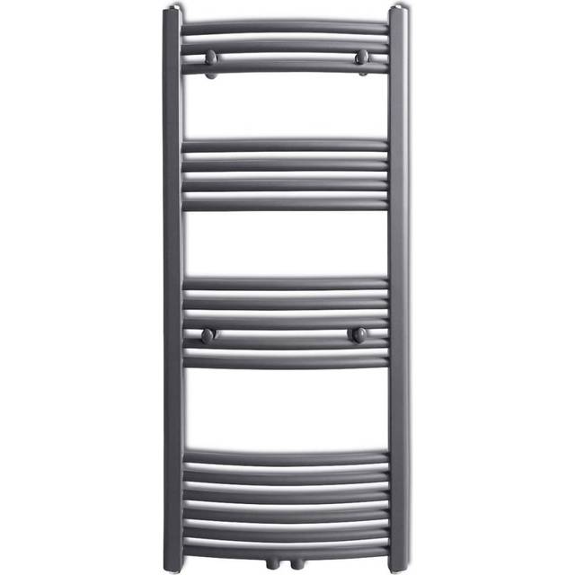 Sonny Horizontal Curved Towel Rail - Grey (1160m H x 500cm W x 22cm D)