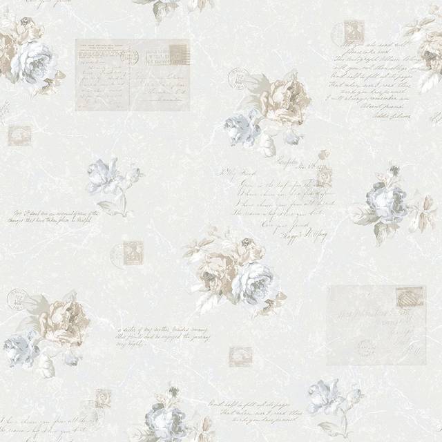Galerie Country Cottage Floral Bouquets Blue and Beige Wallpaper - Galerie Wallpaper - 53 x 1000cm