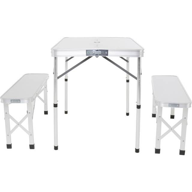 Charles Bentley ODYSSEY 4 Seater Bench Dining Set, Silver