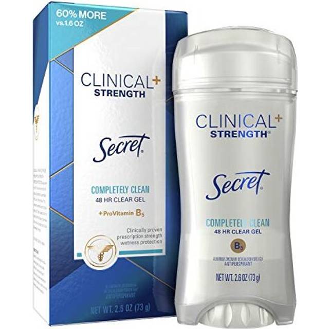 Secret Clinical Strength Deodorant and Antiperspirant for Women, Clear Gel, Completely Clean, 2.6 Oz.