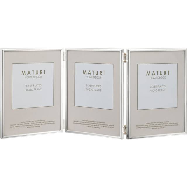 Unity 5 x 7-inch Portrait Triple Photo Frame, Silver Plated