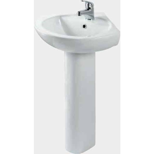Loire Corner Basin and Pedestal 1 or 2 Tap Holes