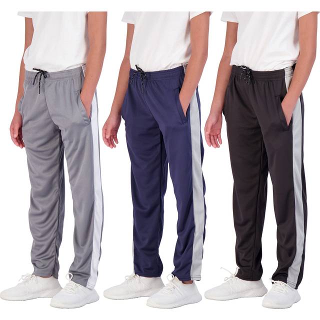 3 Pack: Boys Active Mesh Sweatpants Track Pant Basketball Athletic Fashion Teen Pants Soccer Casual Girls Lounge Open Bottom Running Boy Track Kids Po
