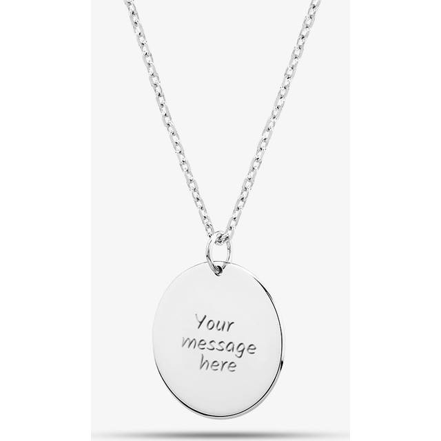 Engravables- Silver Large Plain Disc Pendant P-29026-1