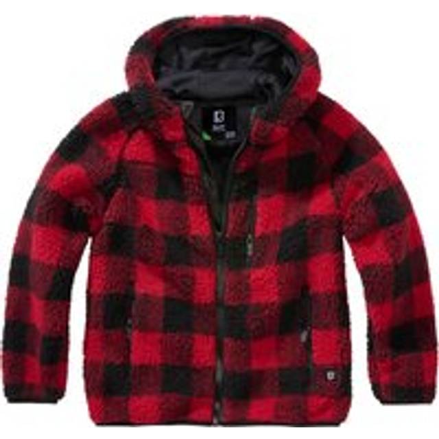 Brandit Teddyfleece, zip hoodie kids , color: Red/Black , size: 170/176