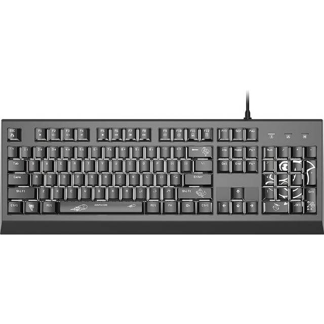 DKM170 104 Keys NKRO USB Mechanical Gaming Keyboard - Black Blue Switch