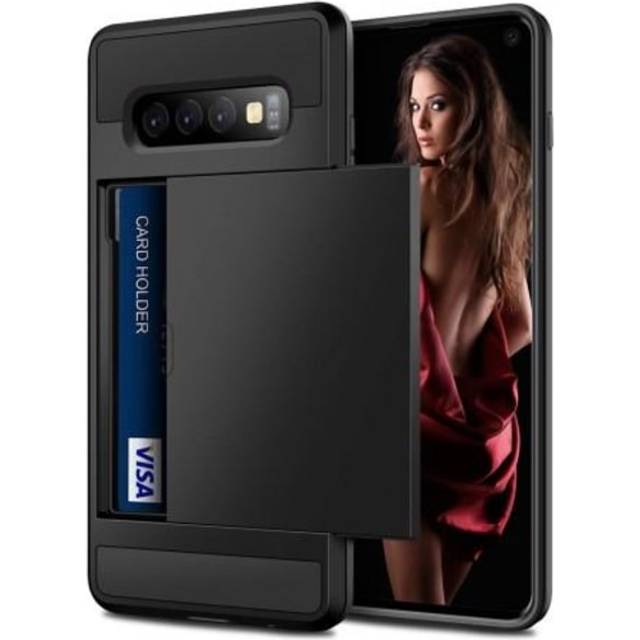 Samsung S10 Plus Stöttåligt Skal med Kortfack (SM-G975F)