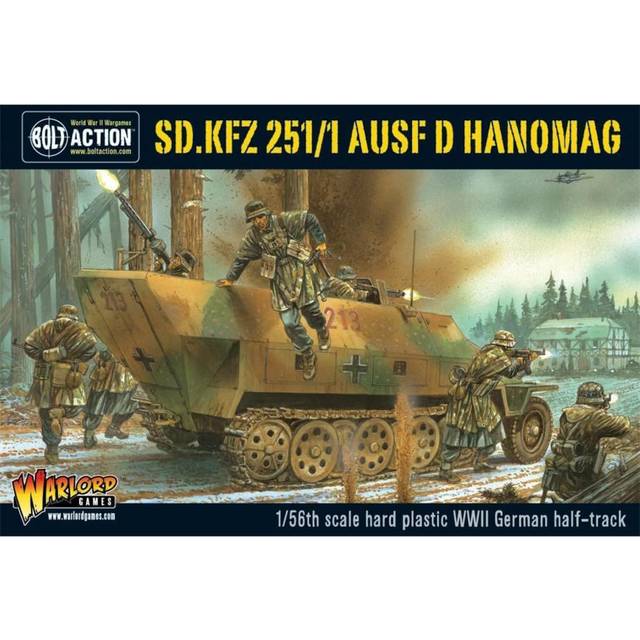 WarLord Bolt Action Sd.Kfz 251/1 Ausf D Hanomag German Half-Track 1:56