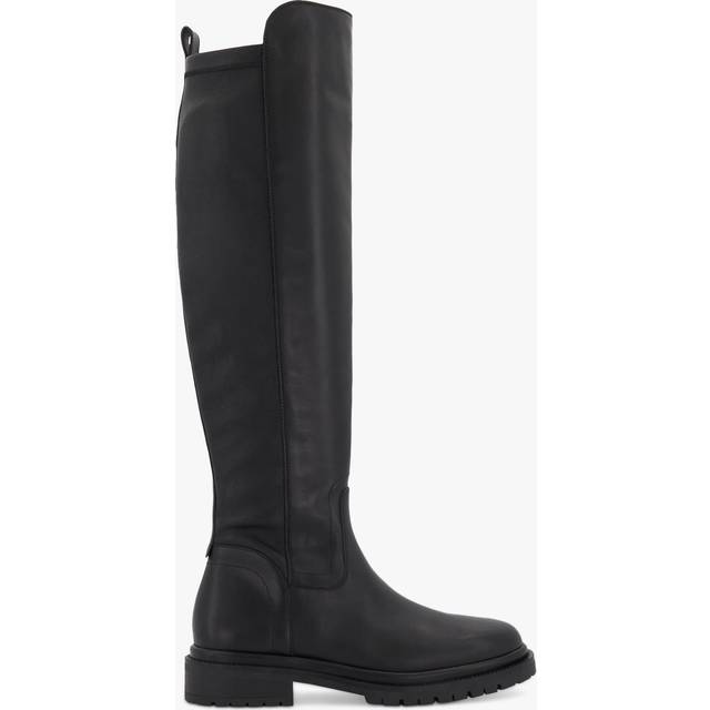 Dune London Womens Ladies Tempar - Cleather-Sole Knee-High Boots - Black Leather (archived) - Size UK 3