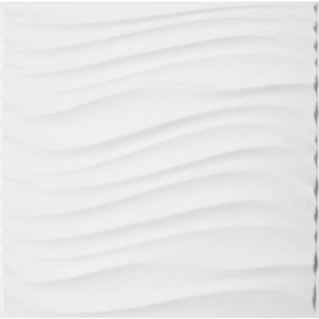 24 Piece Shilling 50cm x 50cm 3D Embossed Wallpaper Tile - White (50cm L X 50cm W)