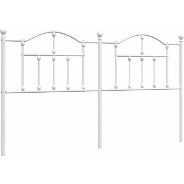 vidaXL Huvudgavel metall vit 180 cm