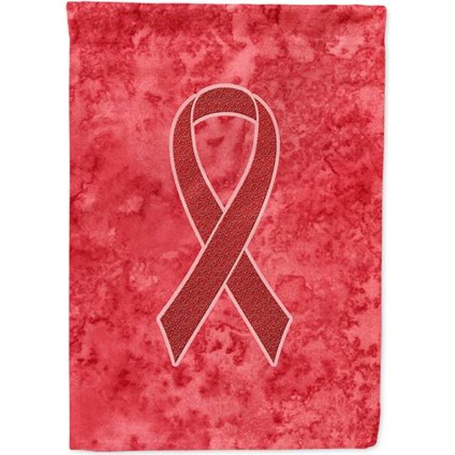 Caroline's Treasures AN1213CHF Red Ribbon for Aids Awareness Flag Canvas  Large  Multicolor