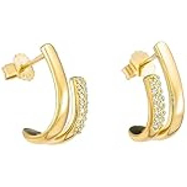 Orphelia 'Emily' WoMens 925 Sterling Silver Drop Earrings - Gold ZO-7581/G - One Size