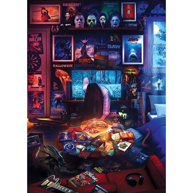 House of Horrors and Scary Movies 1000 Piece Jigsaw Puzzle by Rachid Lotf  Interactive Brain Teaser Board Game for Adults  Educational Toys & Games  2