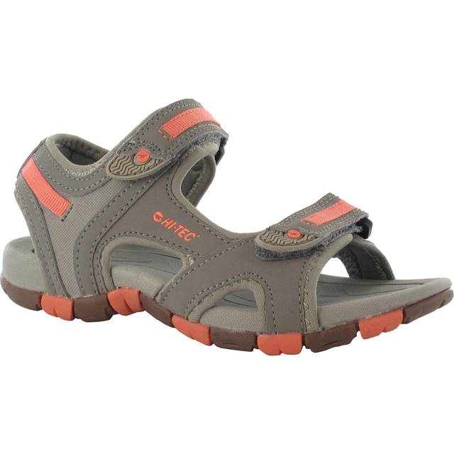 Childrens Hi-Tec Casual Hook And Loop Sandals GT Strap - Grey/Warm Grey/Peachy Synthetic - UK Size 11 - EU Size 30 - US Size 12