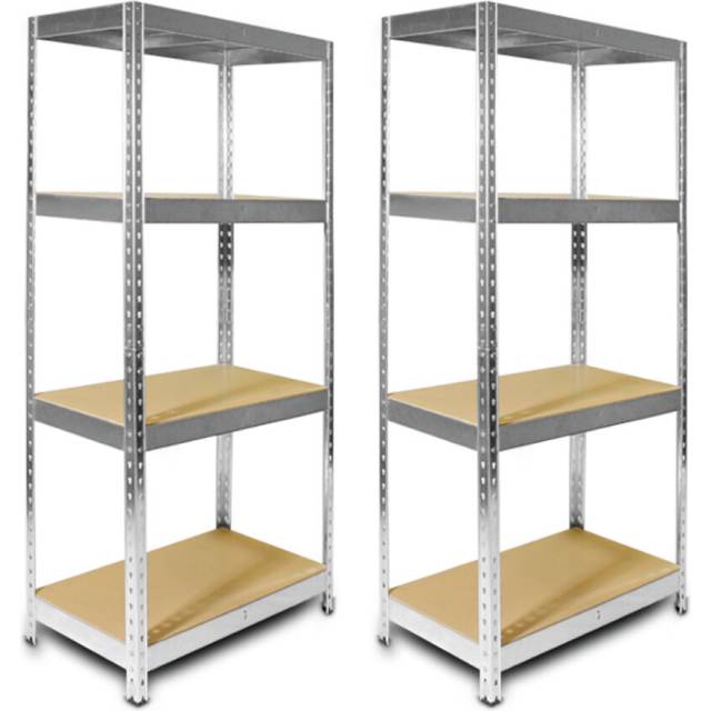 Pack of 2 Galvanised Steel Garage Shelving Unit Racking Unit 145cm 75kg UDL