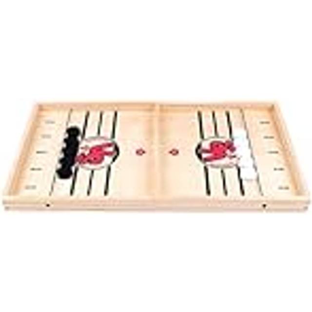 Slingpuckspel, Slingshot Brädspel, Wooden Sling Puck Brädspel, Bordsslingshot Hockeyspel, Slingshot Brädspel i trä, Familjebrädspel fotboll vinnare spel för familjen