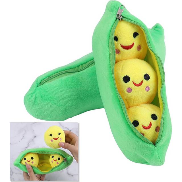 1PC Pea-Shaped Pillow Plush Toy Cute Pea Stuffed Plant Doll Girlfriend Kawaii For Children Gift Stuffed Toy 23cm