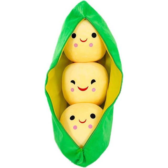 25-50CM Pea Pod Pillow Doll Pea Stuffed Plant Doll Pea-shaped Pillow Toy Bean Belt Cloth Bag Creative Plush Toy Kids Doll Gift