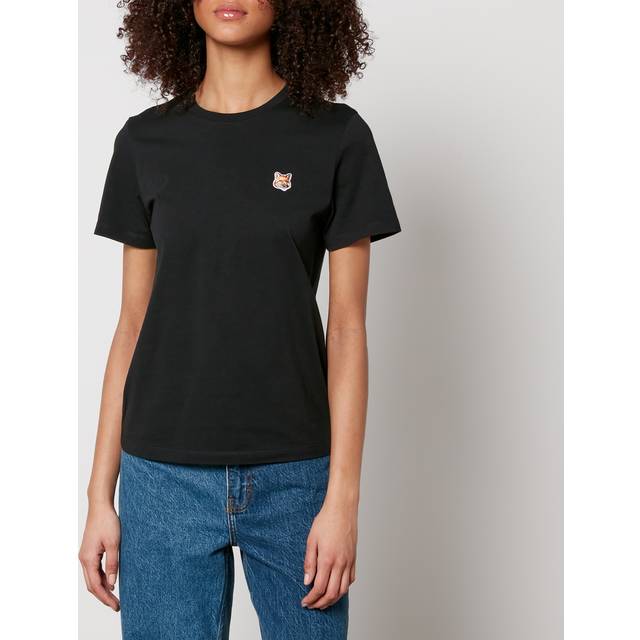 Maison Kitsuné, Topp, Dam, S, Bomull, Bold Fox Head Patch T-shirt - black (S)