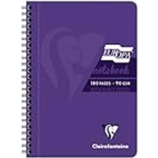 Europa Notebook 5813Z A5 Ruled Spiral Bound Side Bound Cardboard Hardback Purple Perforated 180 Pages