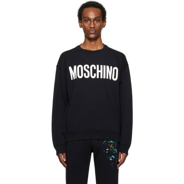 MOSCHINO Print Crew Neck Sweater - Black